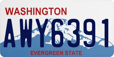 WA license plate AWY6391