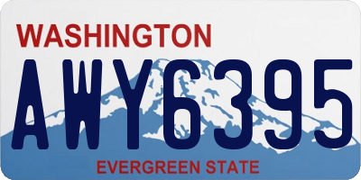 WA license plate AWY6395