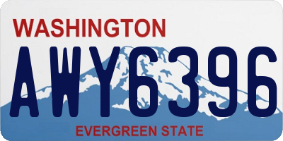 WA license plate AWY6396