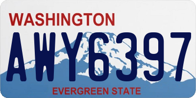 WA license plate AWY6397