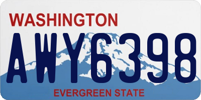 WA license plate AWY6398