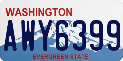WA license plate AWY6399