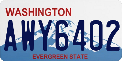 WA license plate AWY6402