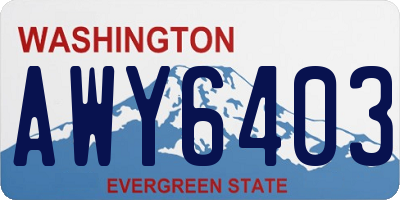 WA license plate AWY6403