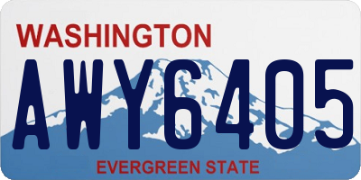 WA license plate AWY6405