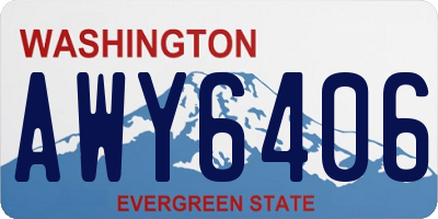 WA license plate AWY6406
