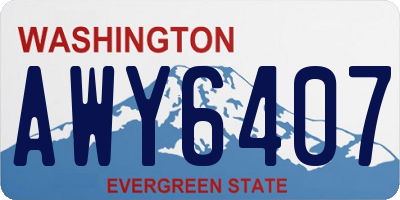 WA license plate AWY6407