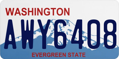 WA license plate AWY6408