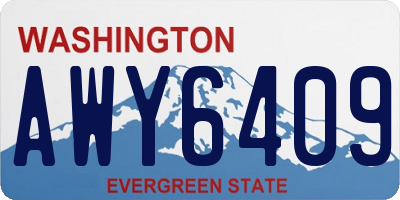 WA license plate AWY6409