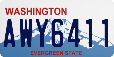 WA license plate AWY6411