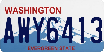 WA license plate AWY6413