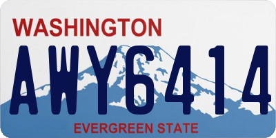 WA license plate AWY6414