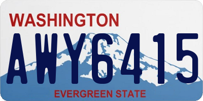 WA license plate AWY6415