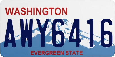 WA license plate AWY6416