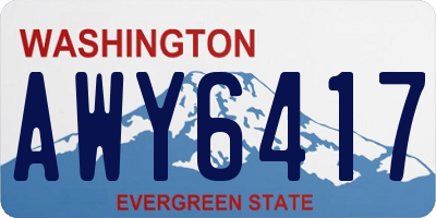 WA license plate AWY6417