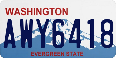 WA license plate AWY6418