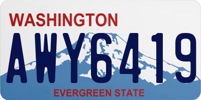 WA license plate AWY6419