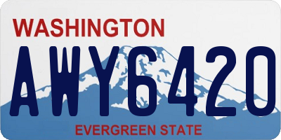 WA license plate AWY6420