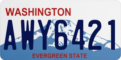 WA license plate AWY6421