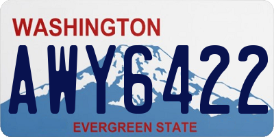 WA license plate AWY6422