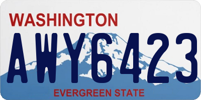 WA license plate AWY6423