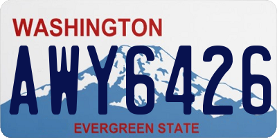 WA license plate AWY6426