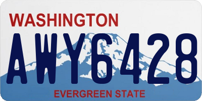 WA license plate AWY6428