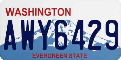 WA license plate AWY6429