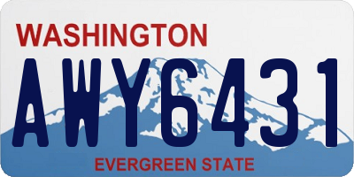 WA license plate AWY6431