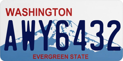 WA license plate AWY6432