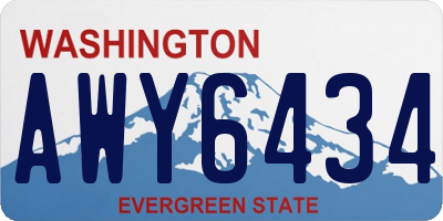 WA license plate AWY6434