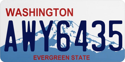 WA license plate AWY6435