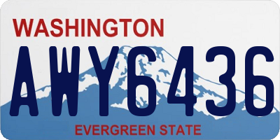 WA license plate AWY6436