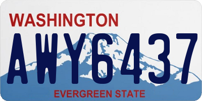 WA license plate AWY6437