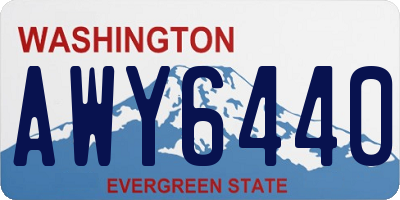 WA license plate AWY6440