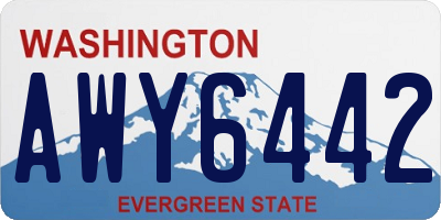 WA license plate AWY6442