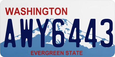 WA license plate AWY6443