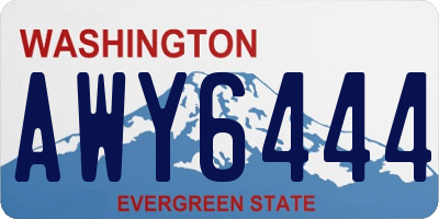 WA license plate AWY6444