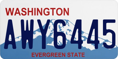 WA license plate AWY6445