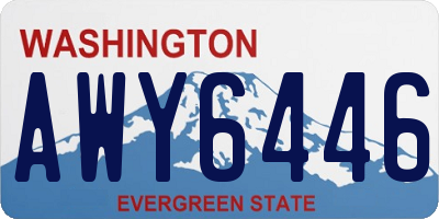 WA license plate AWY6446