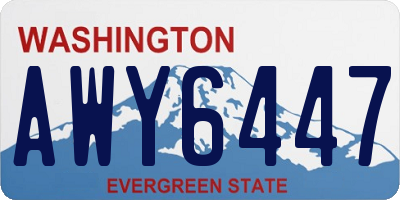 WA license plate AWY6447