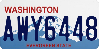 WA license plate AWY6448