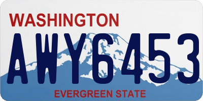 WA license plate AWY6453