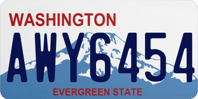 WA license plate AWY6454