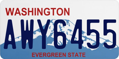 WA license plate AWY6455