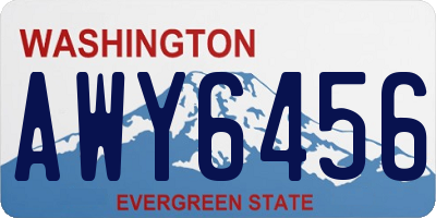 WA license plate AWY6456