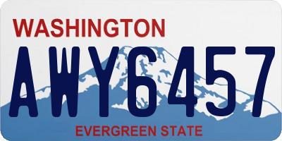 WA license plate AWY6457