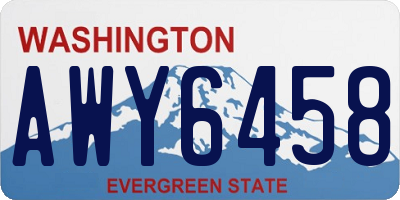 WA license plate AWY6458