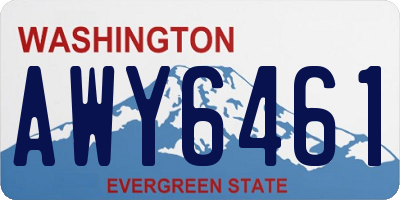 WA license plate AWY6461