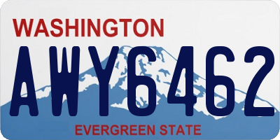 WA license plate AWY6462